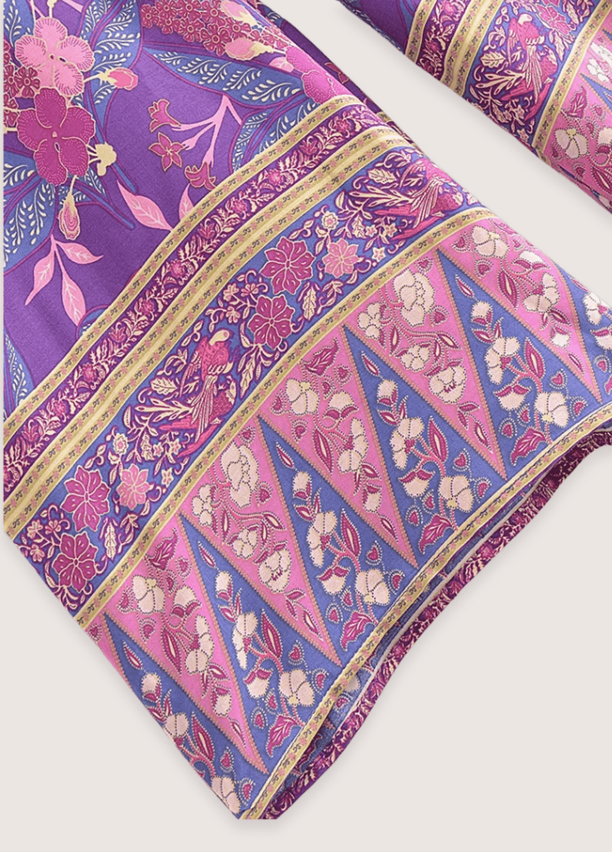 Ensemble pantalon kimono violet fleuri | Kazero