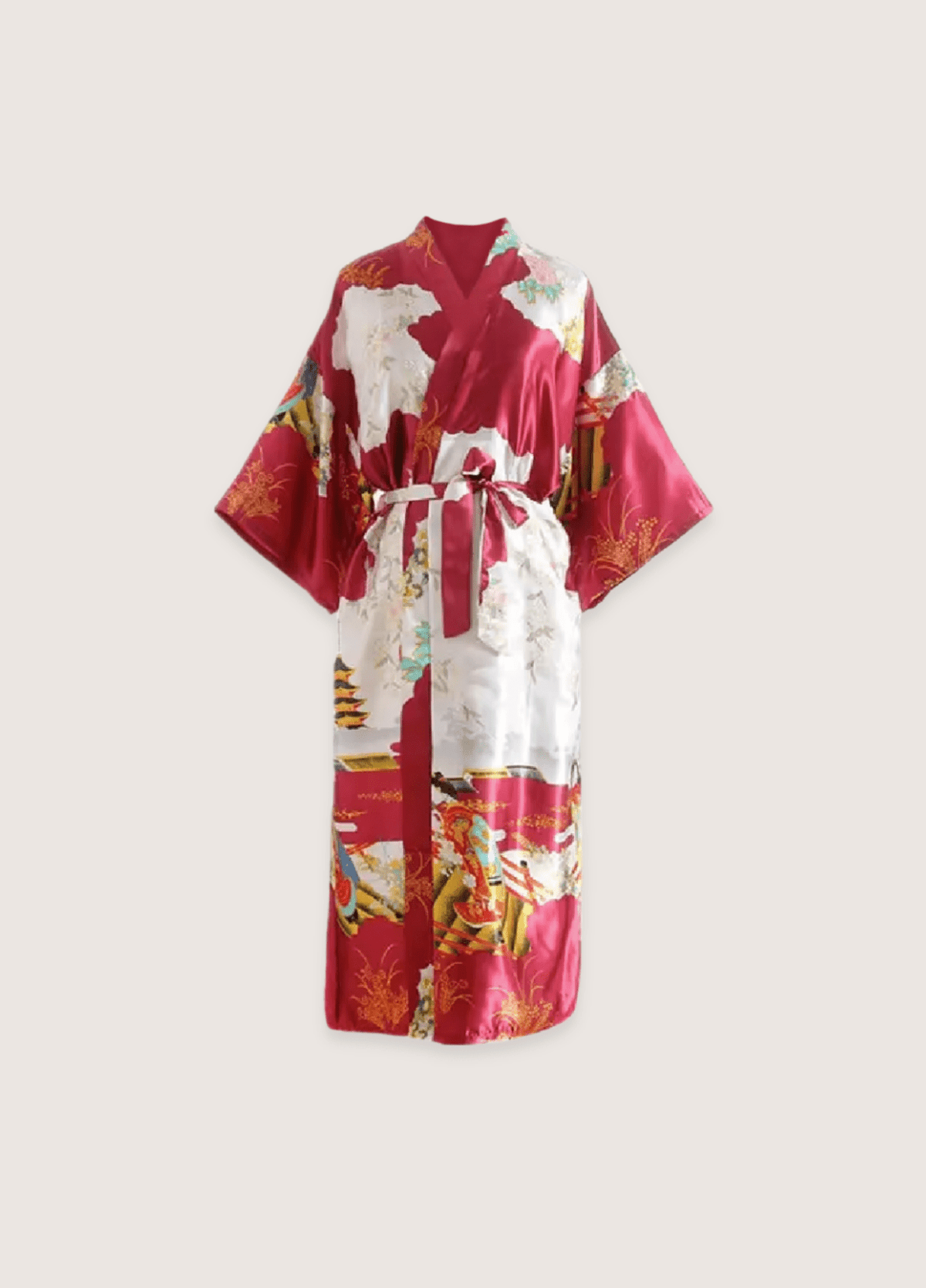 Kimono rouge long soie | Naoko