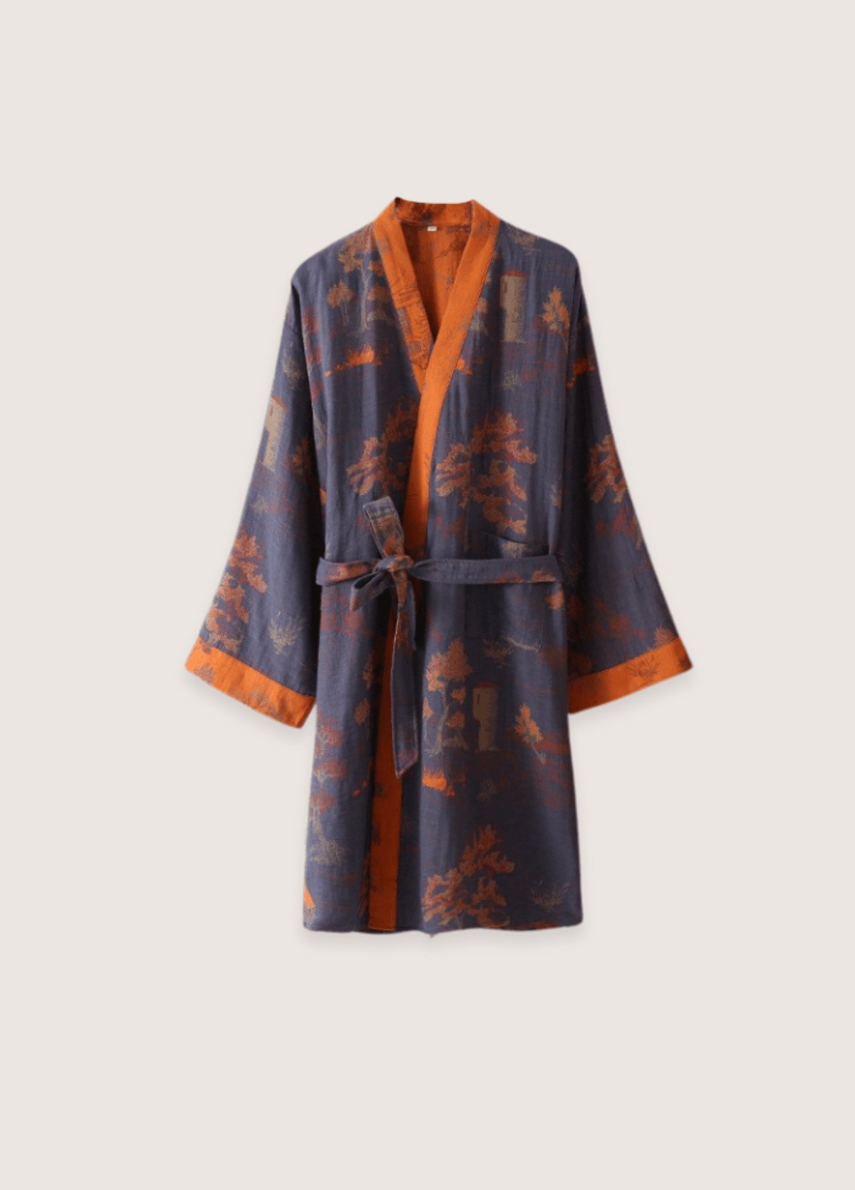 Peignoir kimono bleu homme | Yukina