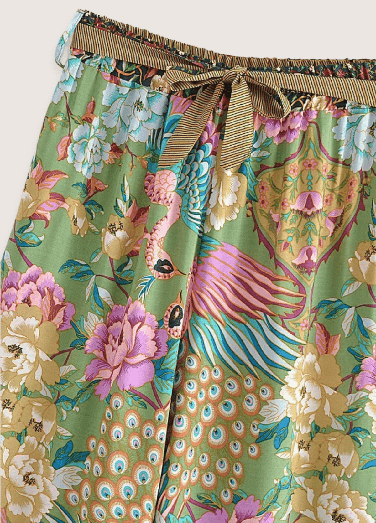Ensemble pantalon kimono paon fleuri | Yukimi