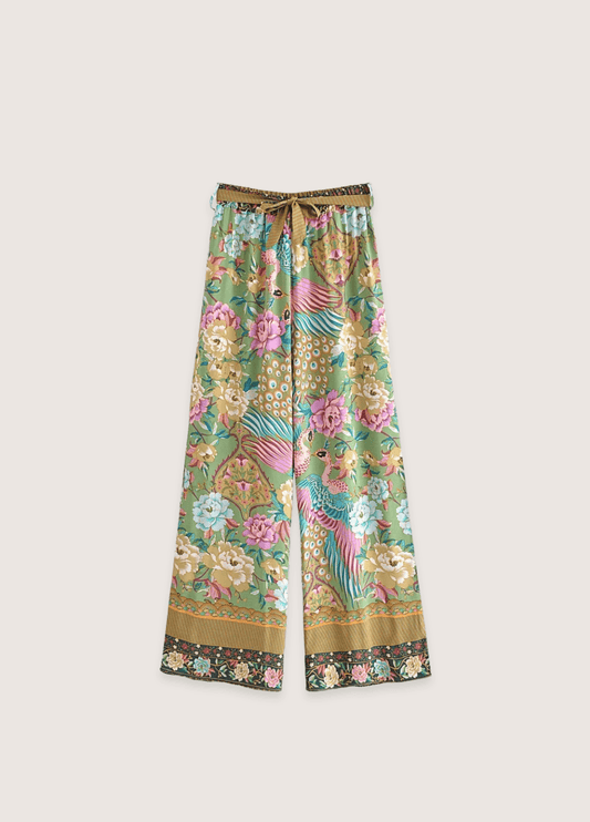 Ensemble pantalon kimono paon fleuri | Yukimi