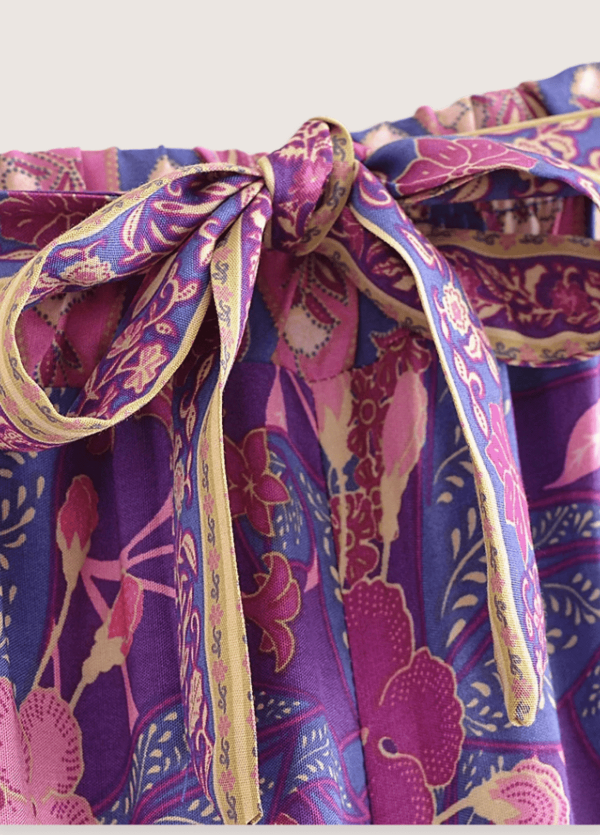 Ensemble pantalon kimono violet fleuri | Kazero