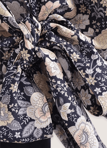 Kimono court bohème gris et rose | Haruto