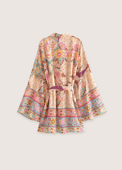 Kimono court floral coloré | Soraya