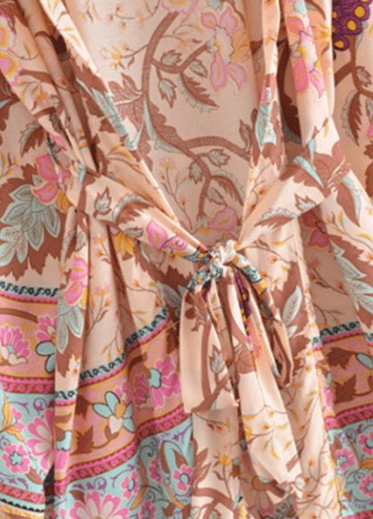 Kimono court floral coloré | Soraya