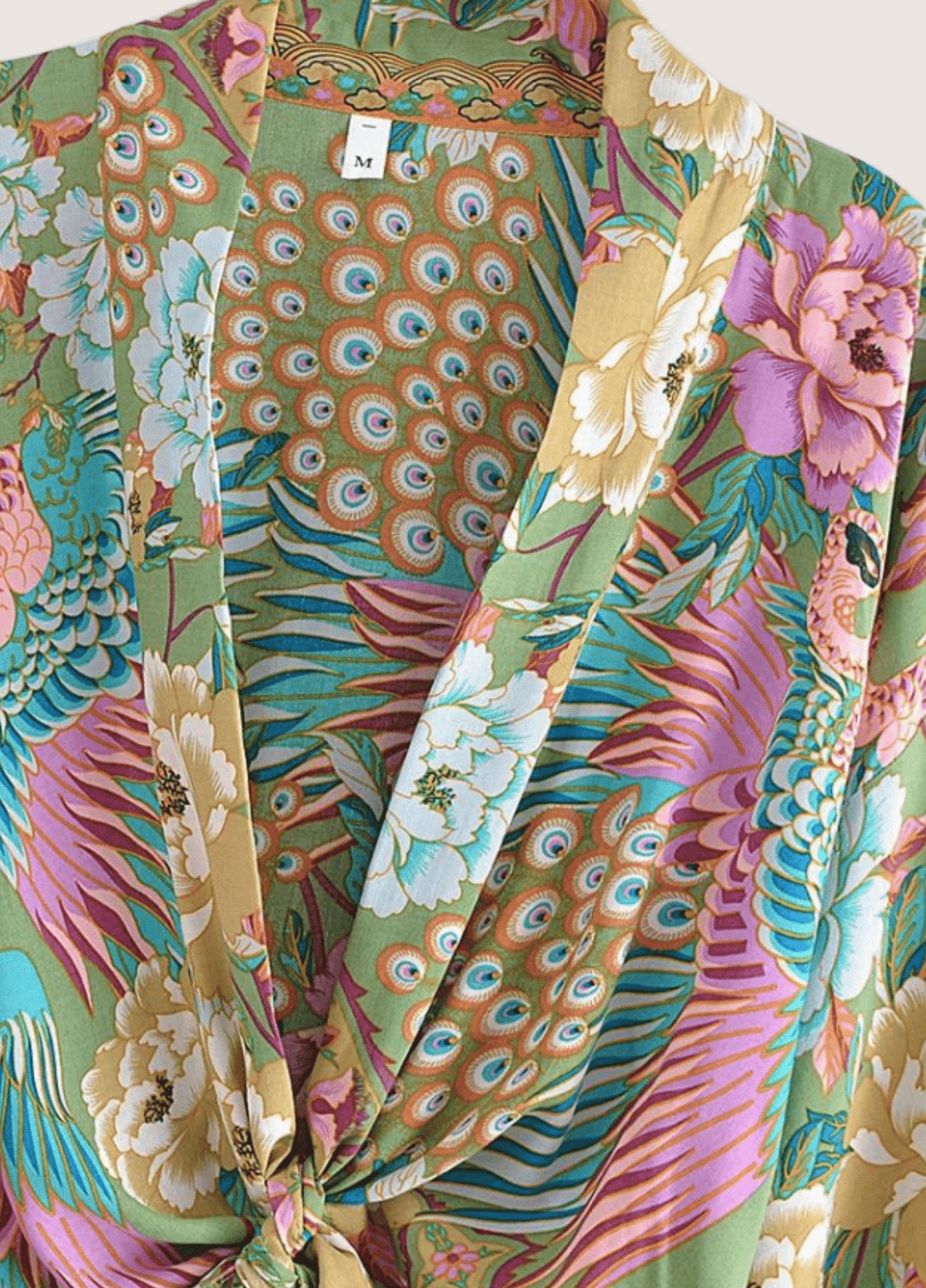 Kimono court paon fleuri | Kiyoren