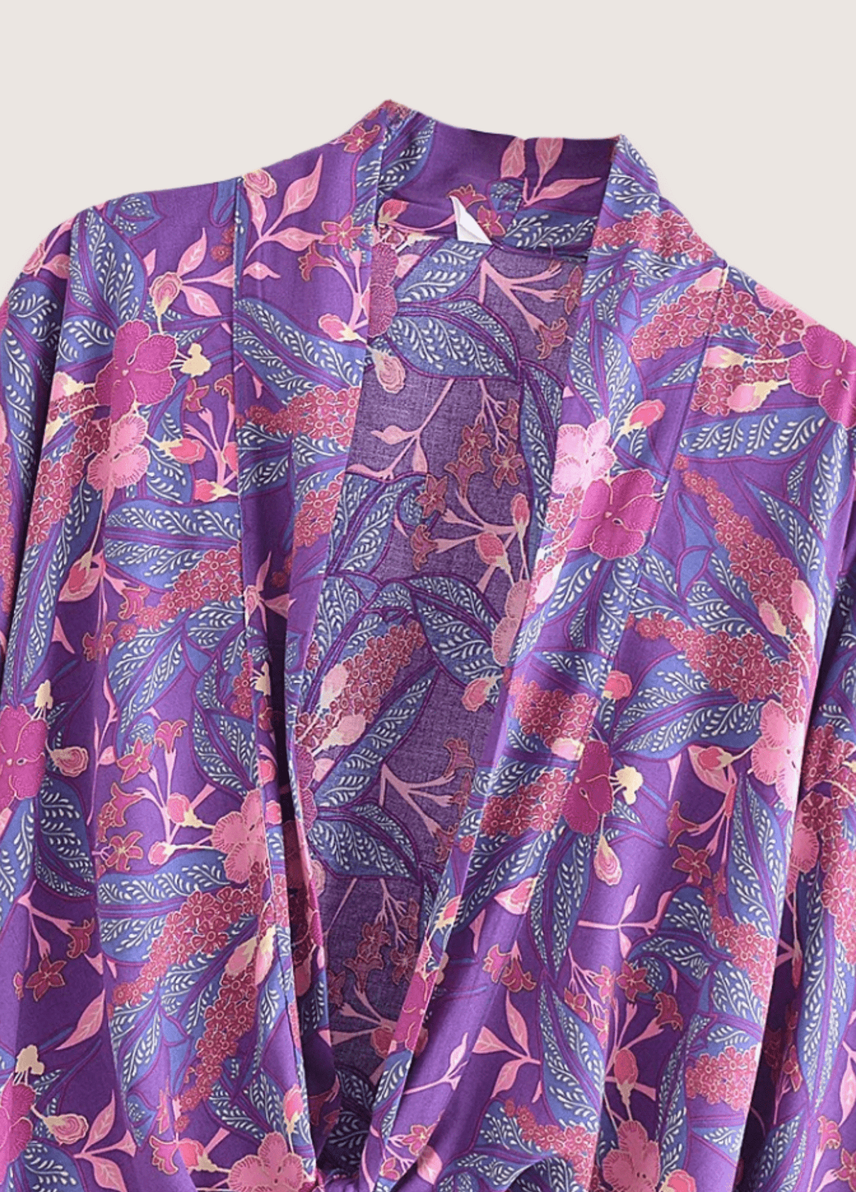 Kimono court violet fleuri | Hanako