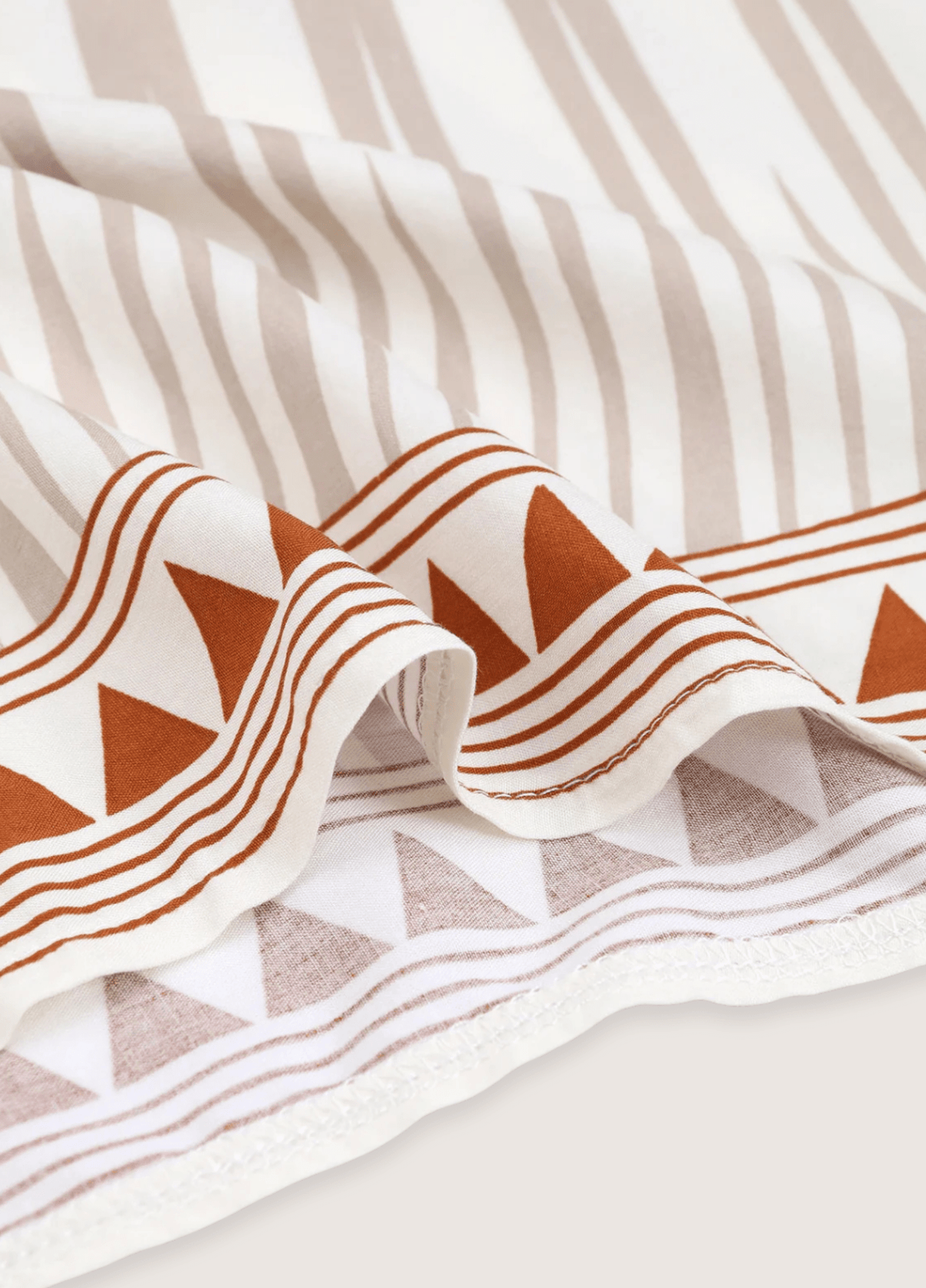 Kimono long beige à motif géométrique tribal | Yukita