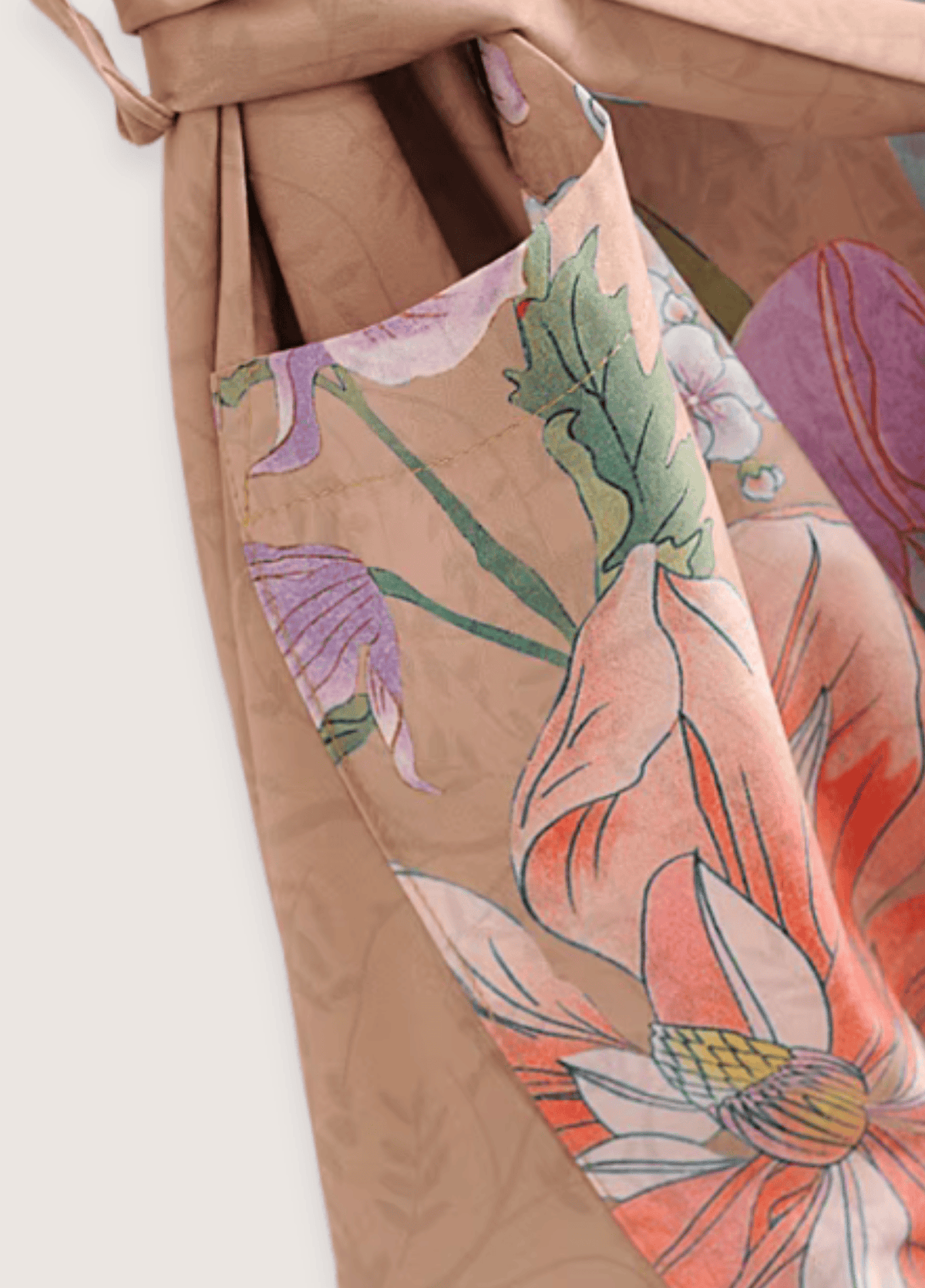 Kimono long beige rosé | Naora