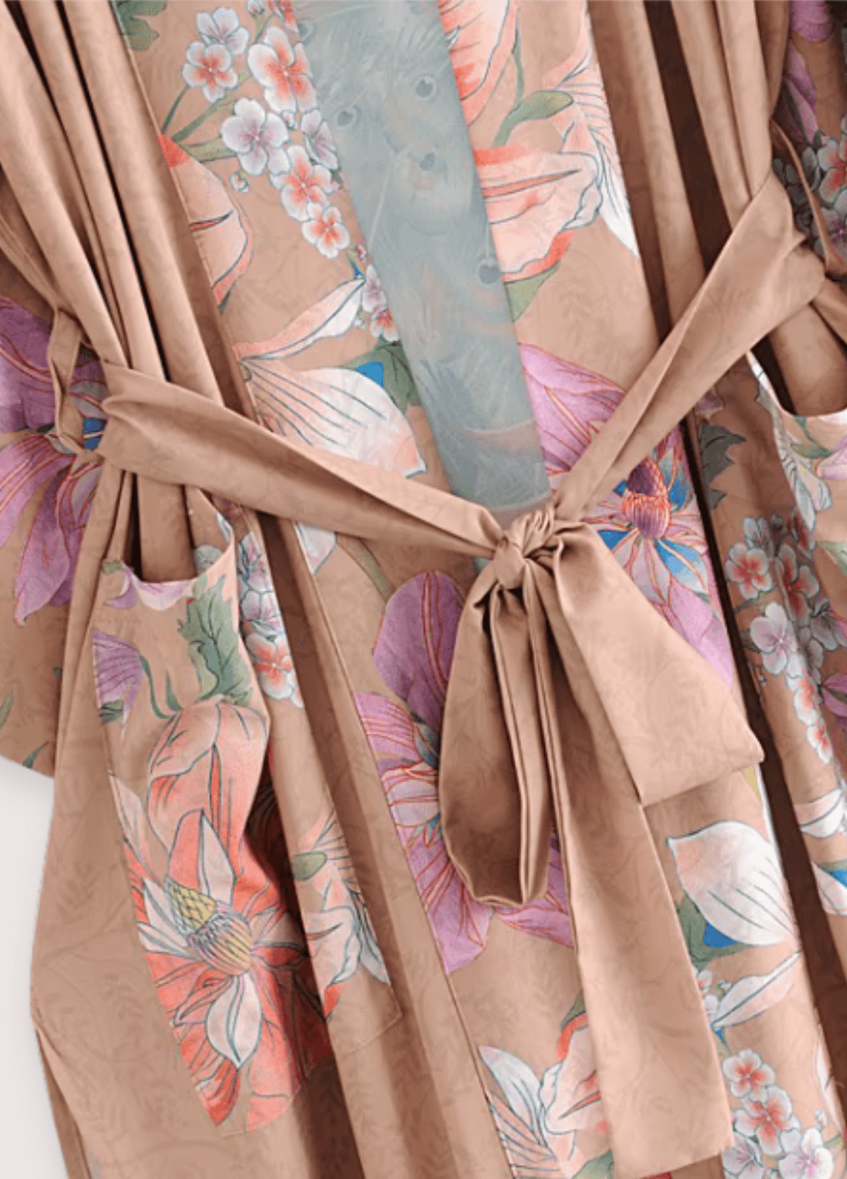 Kimono long beige rosé | Naora