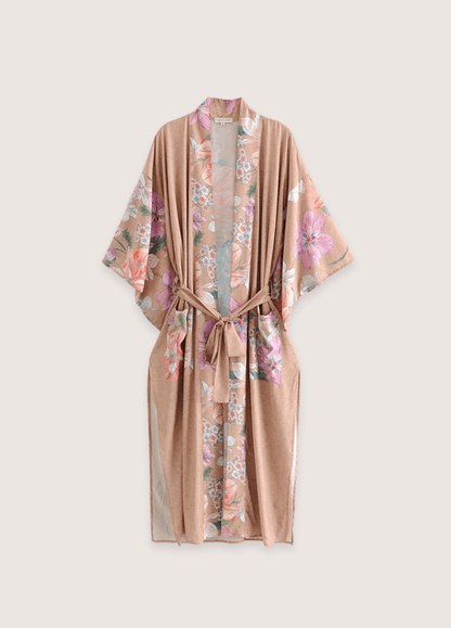 Kimono long beige rosé | Naora