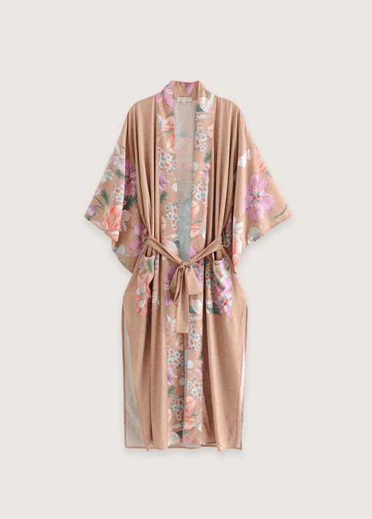 Kimono long beige rosé | Naora