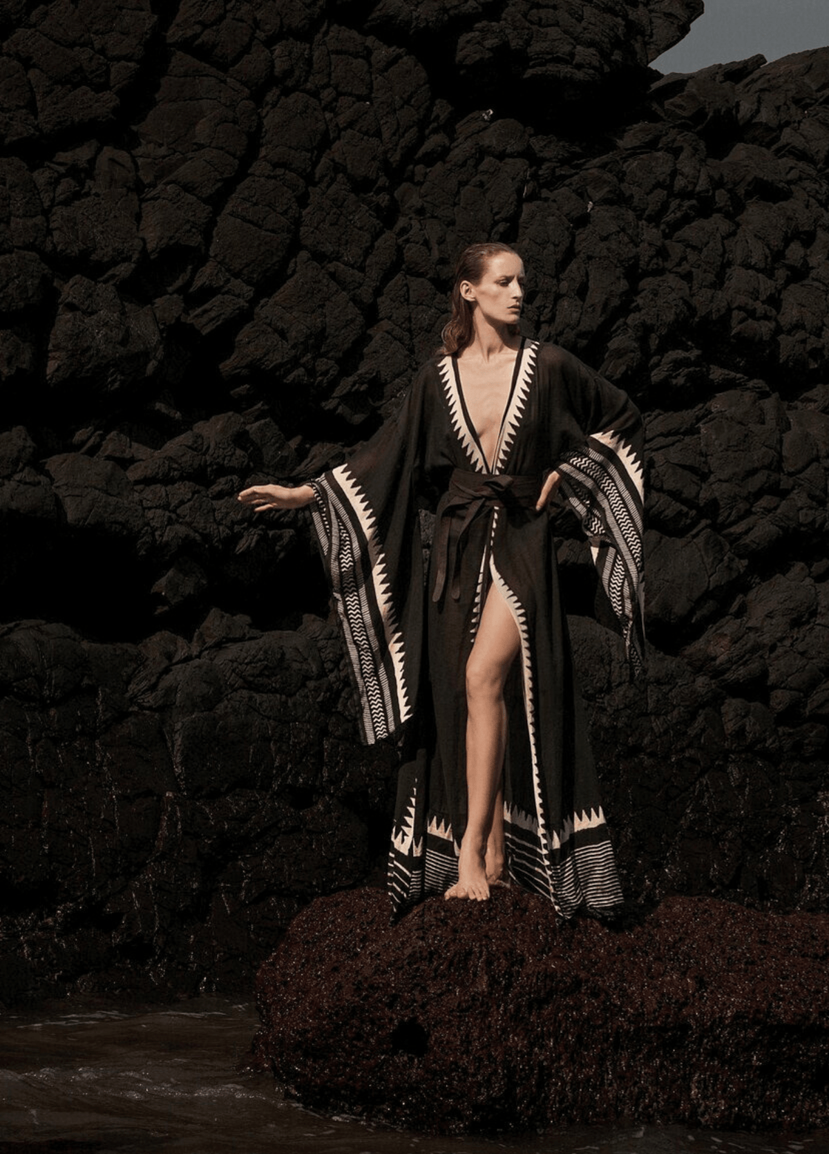 Kimono long noir | Asaki