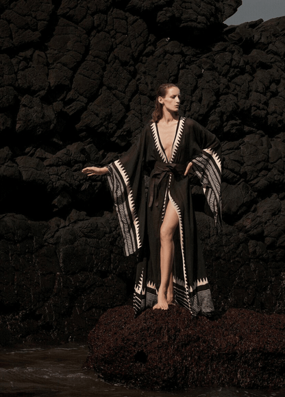 Kimono long noir | Asaki