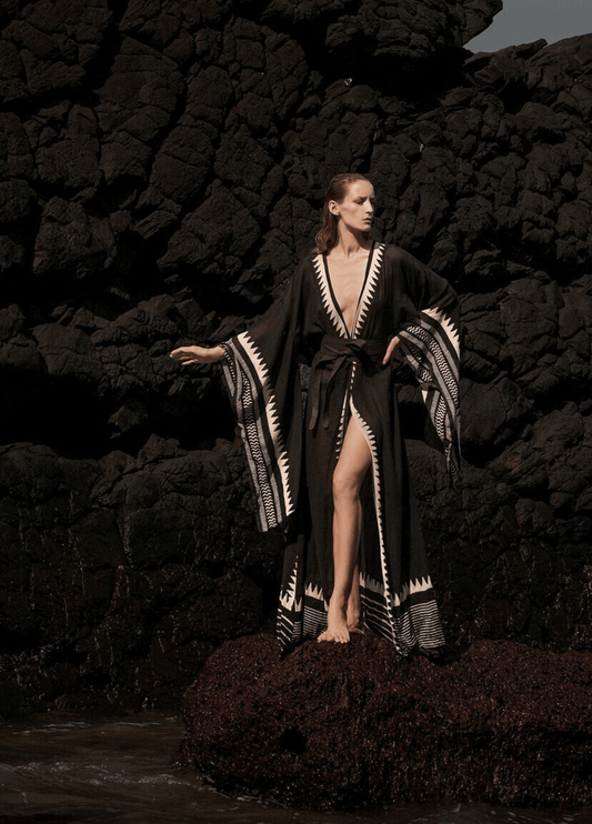Kimono long noir | Asaki