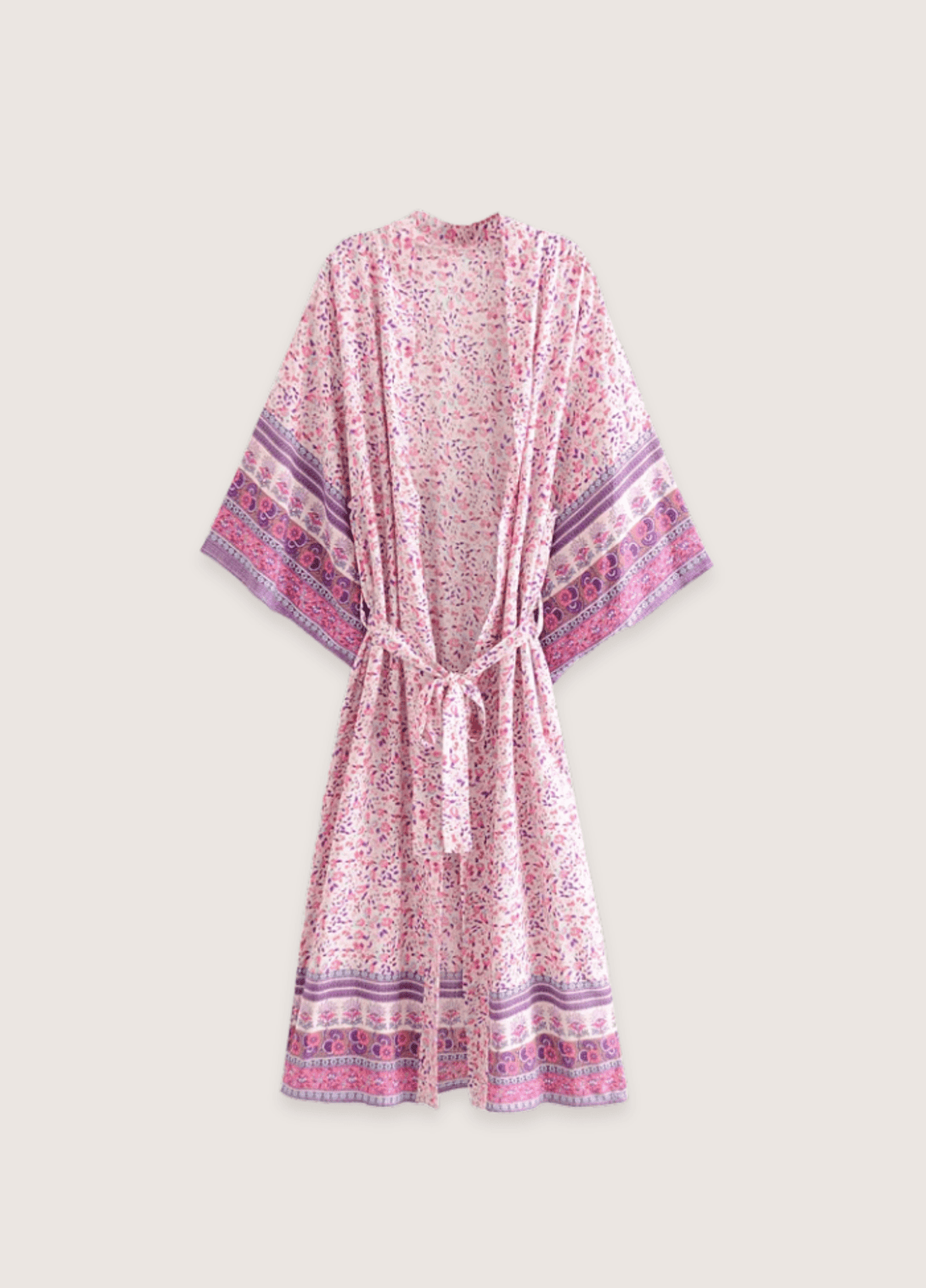 Kimono long rose fleuri | Asaya