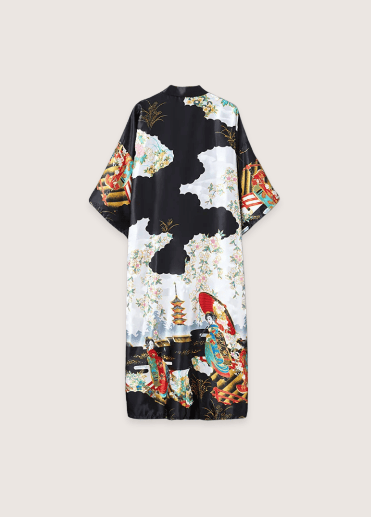 Kimono noir long soie | Haruchi