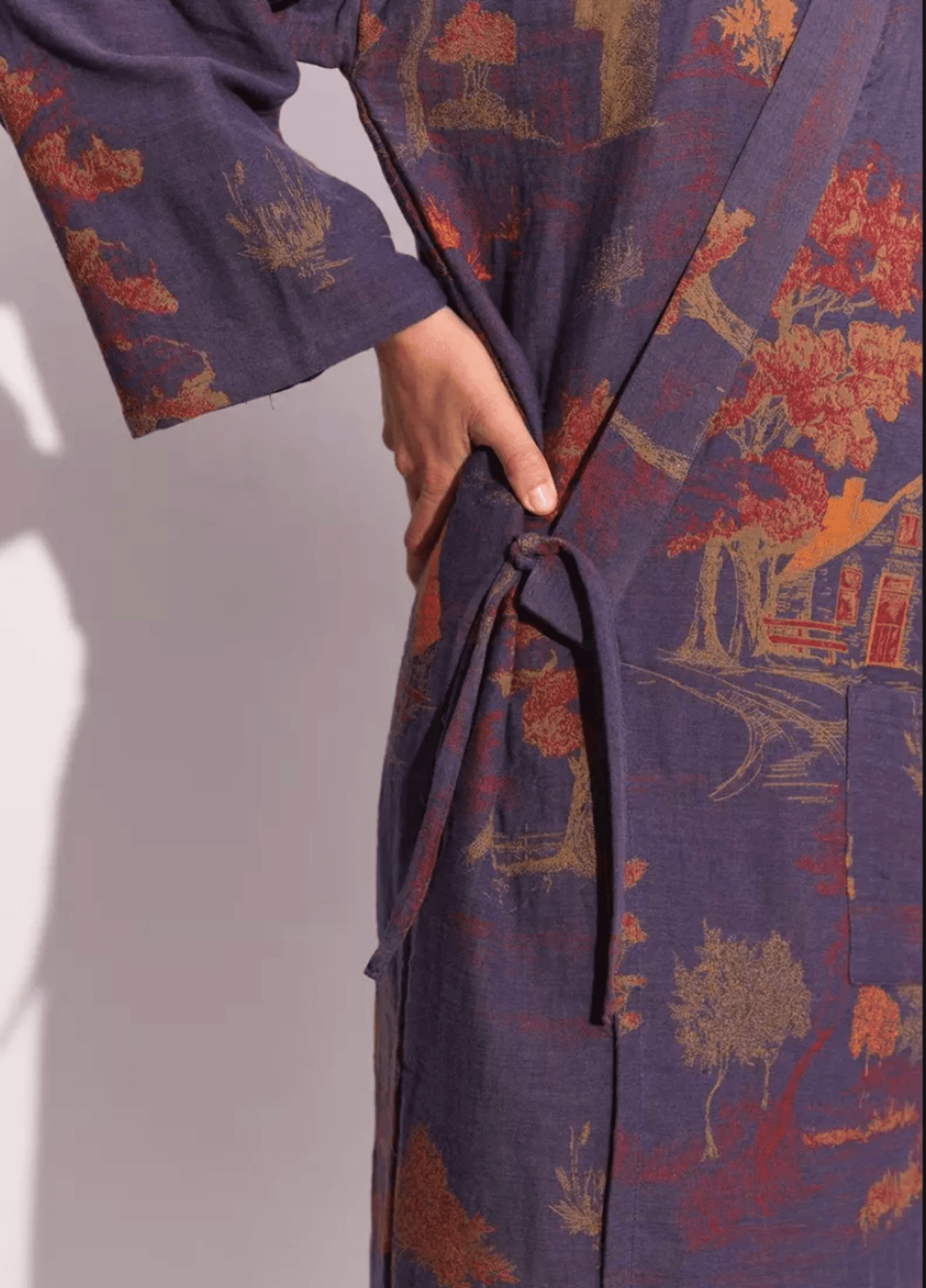 Peignoir kimono bleu femme | Soraka