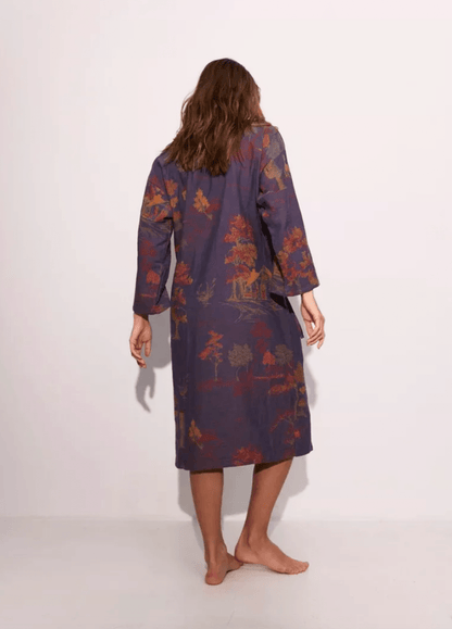 Peignoir kimono bleu femme | Soraka