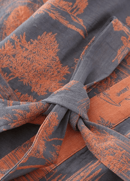 Peignoir kimono bleu femme | Akino