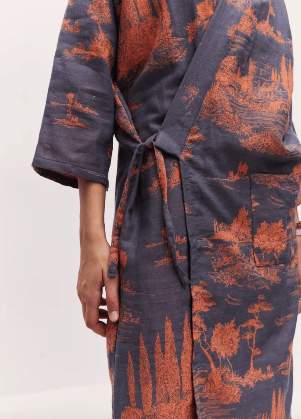 Peignoir kimono bleu homme | Asaka