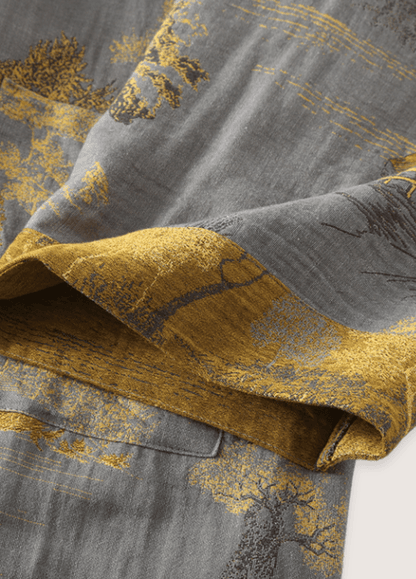 Peignoir kimono gris homme | Hanato