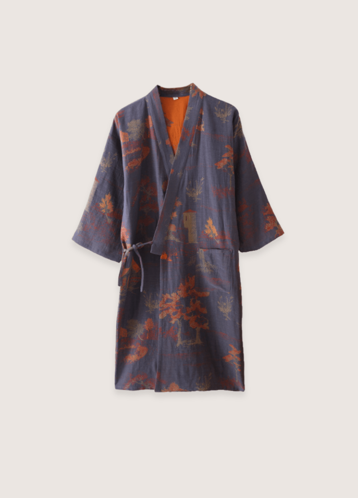 Peignoir kimono bleu homme | Mizuna