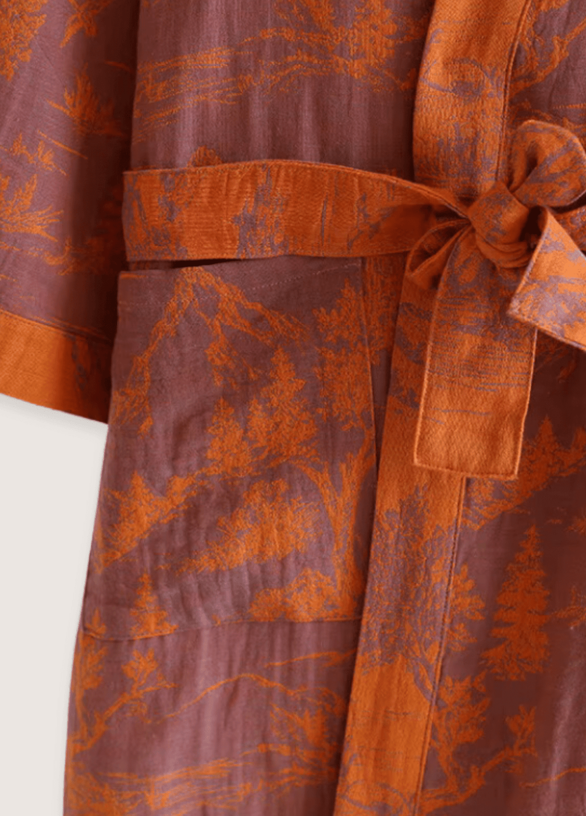 Peignoir kimono orange femme | Kaiko