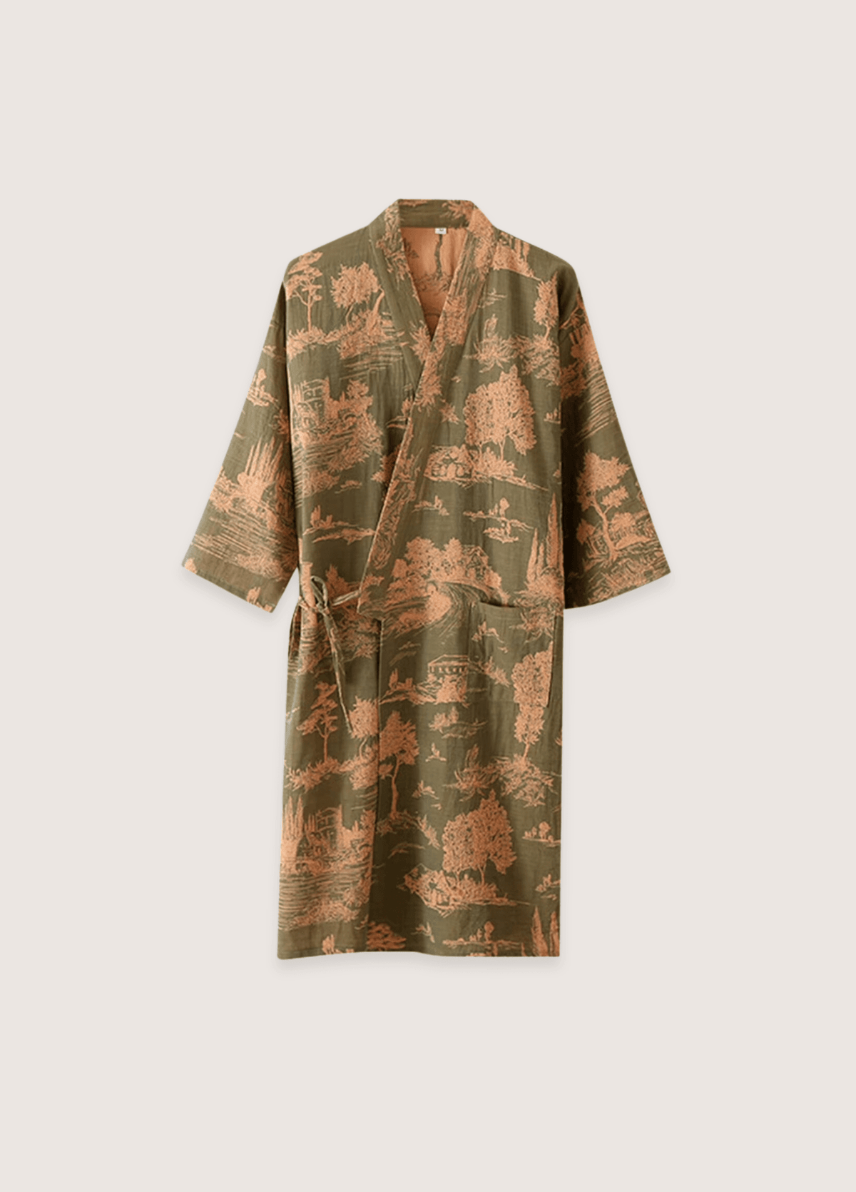 Peignoir kimono vert homme | Kairi