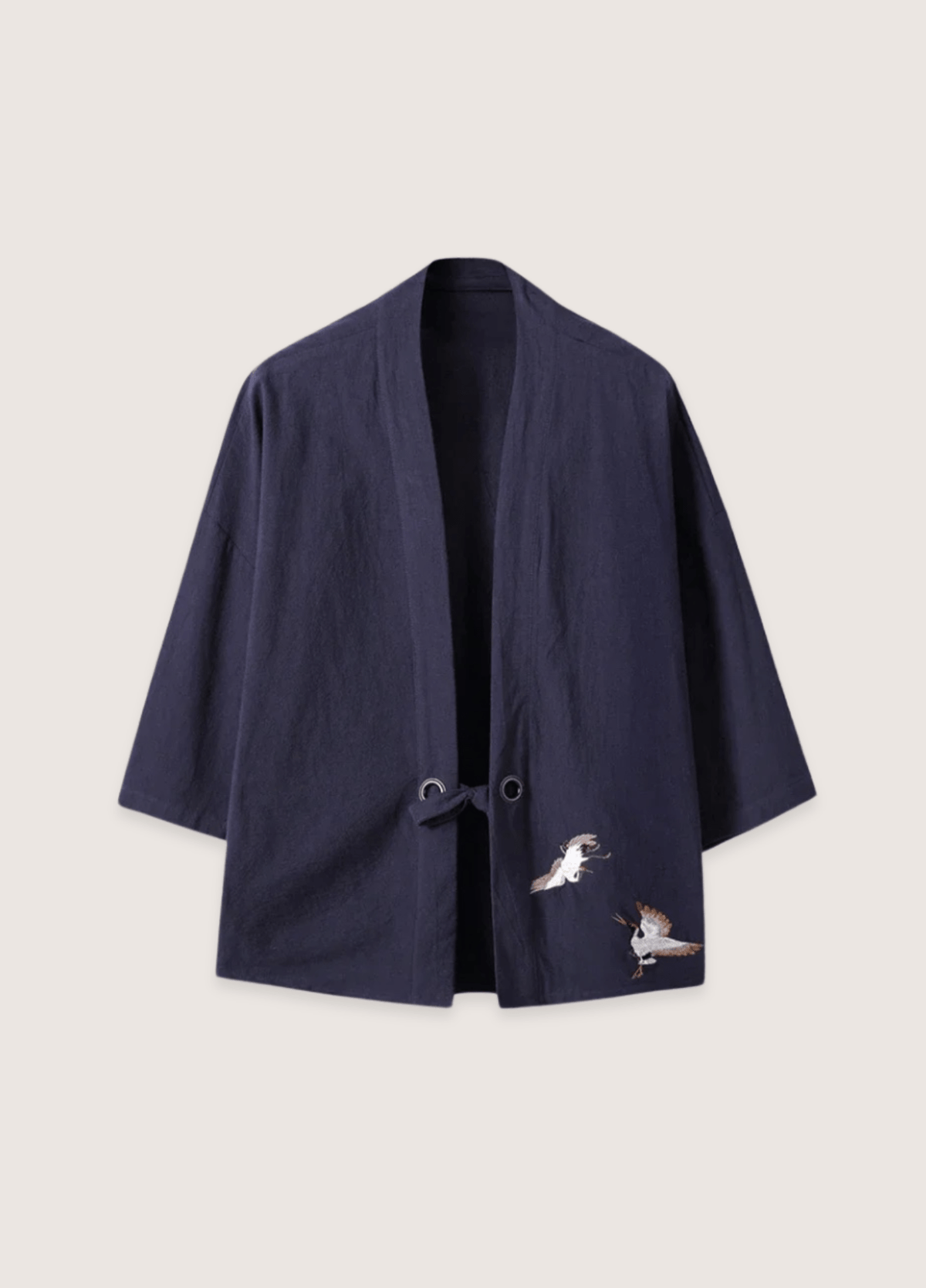 Veste kimono bleu marine en lin | Kaishi