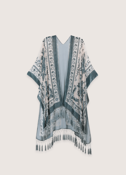 Veste kimono bleu gris | Norita