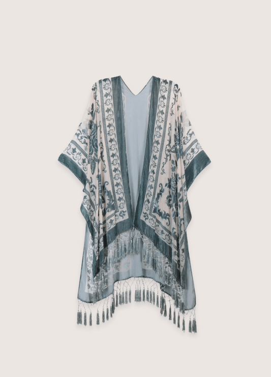Veste kimono bleu gris | Norita