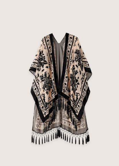 Veste kimono crème et noir | Yukisei