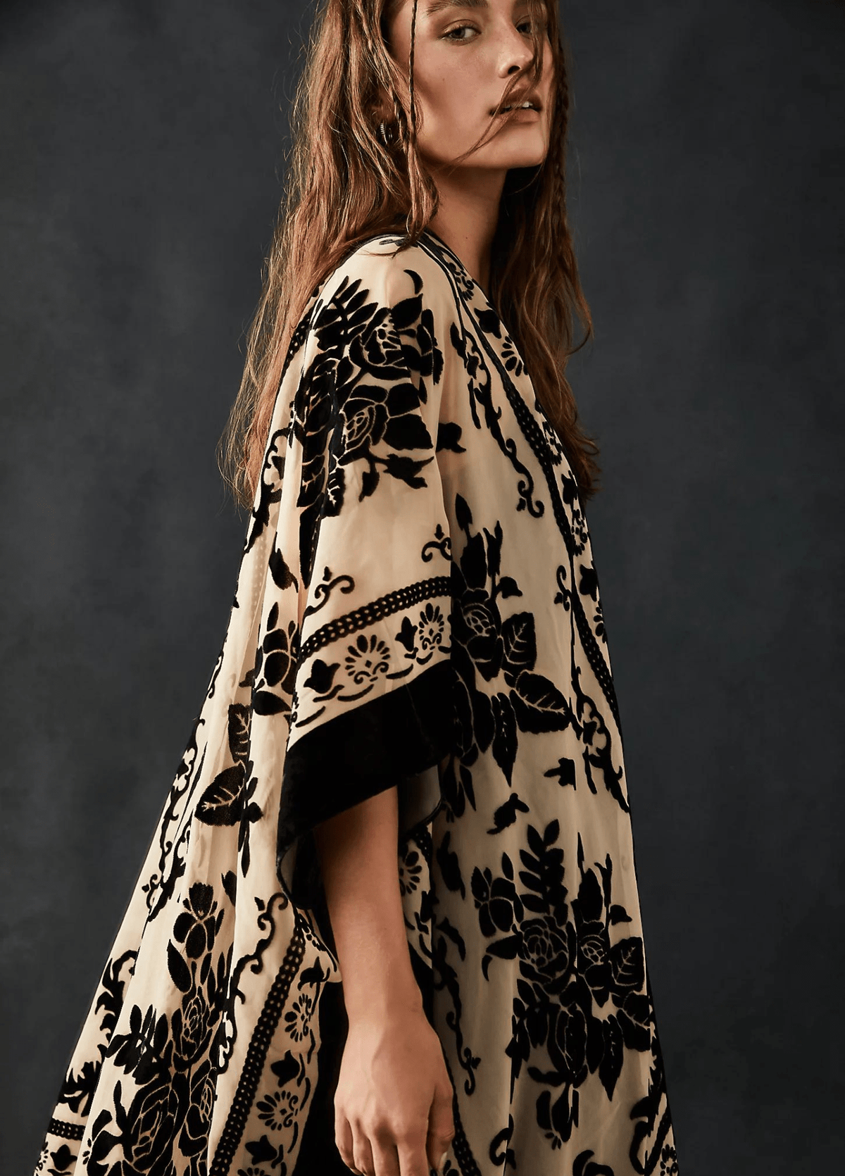 Veste kimono crème et noir | Yukisei