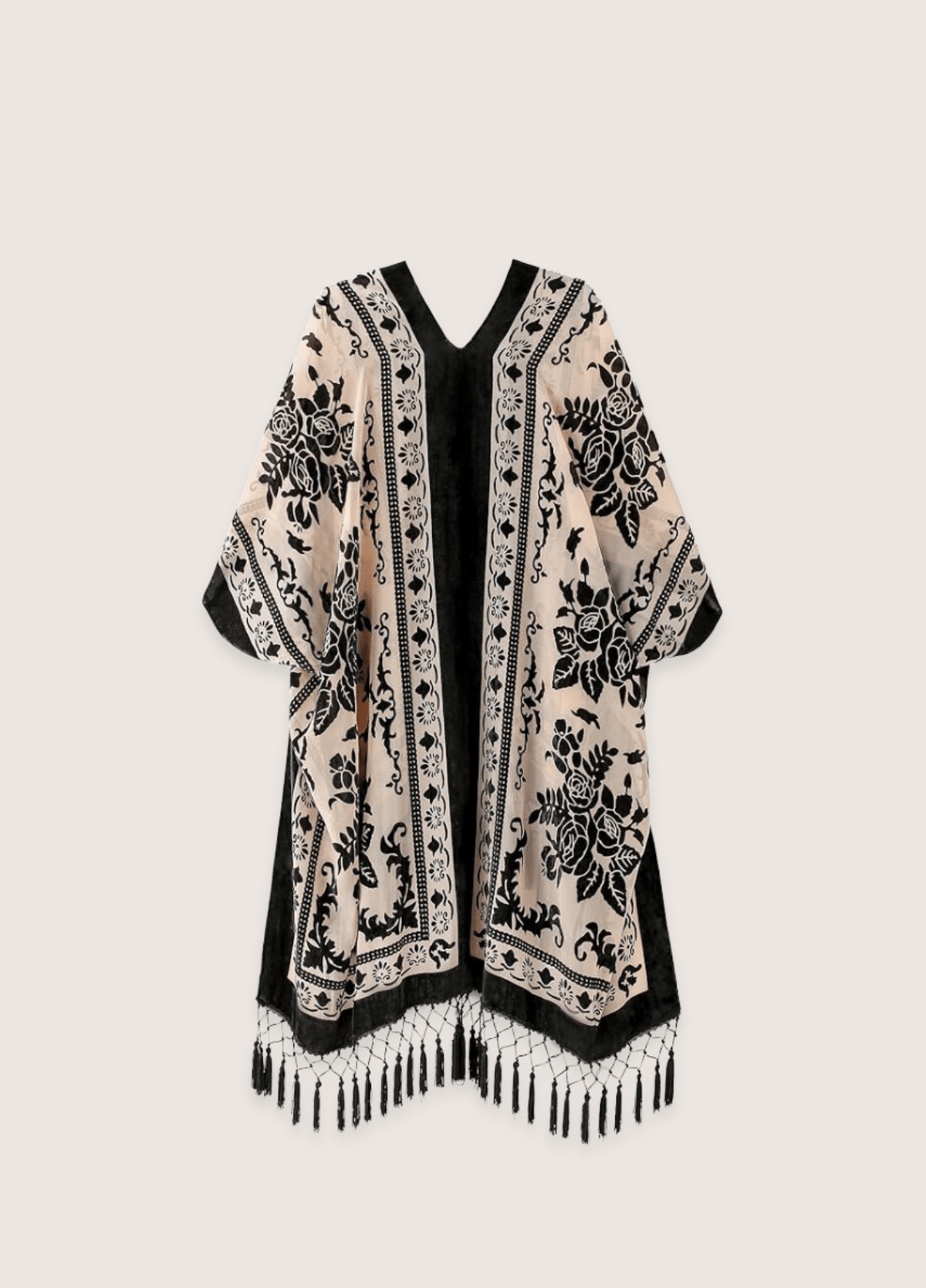 Veste kimono crème et noir | Yukisei
