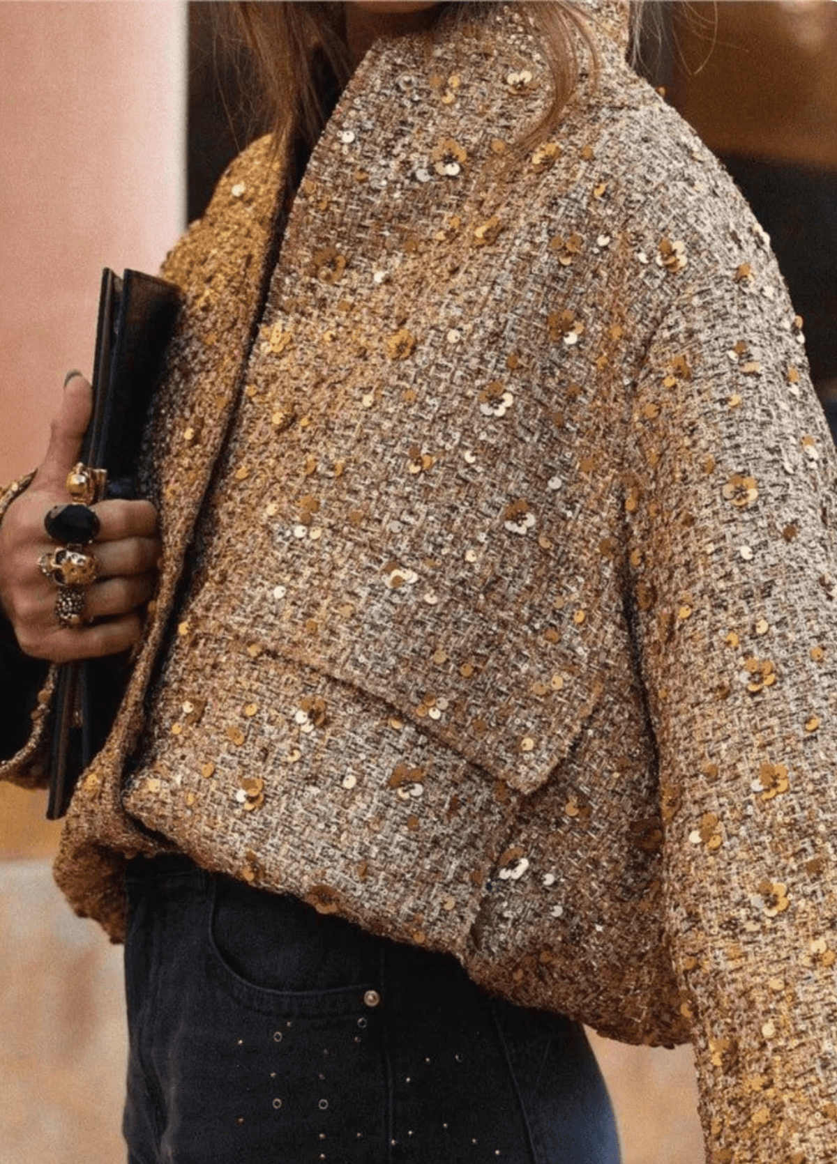 Veste kimono doré à paillettes | Sorana