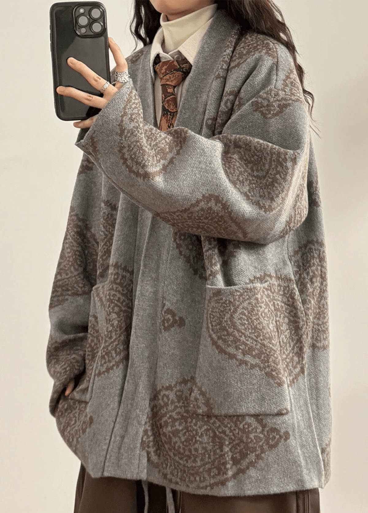 Veste kimono grise | Kumoya