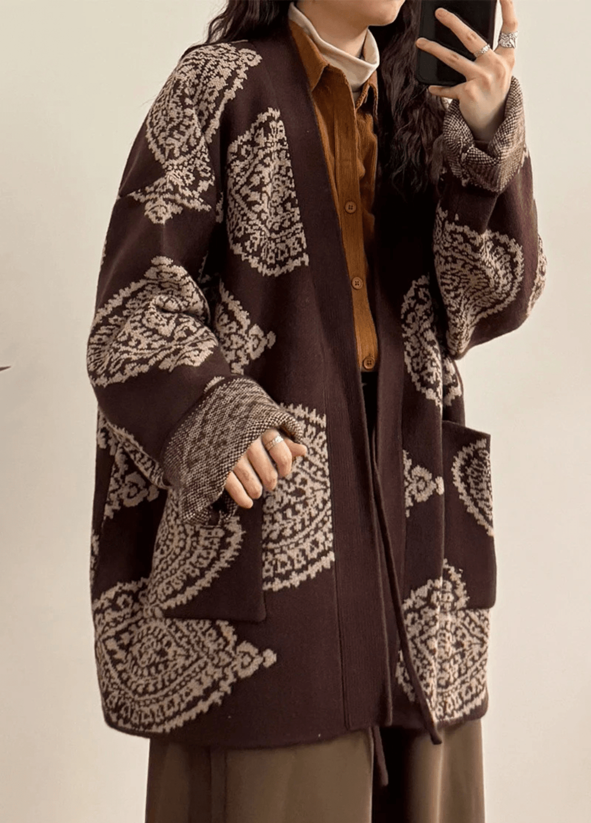 Veste kimono marron | Reiri