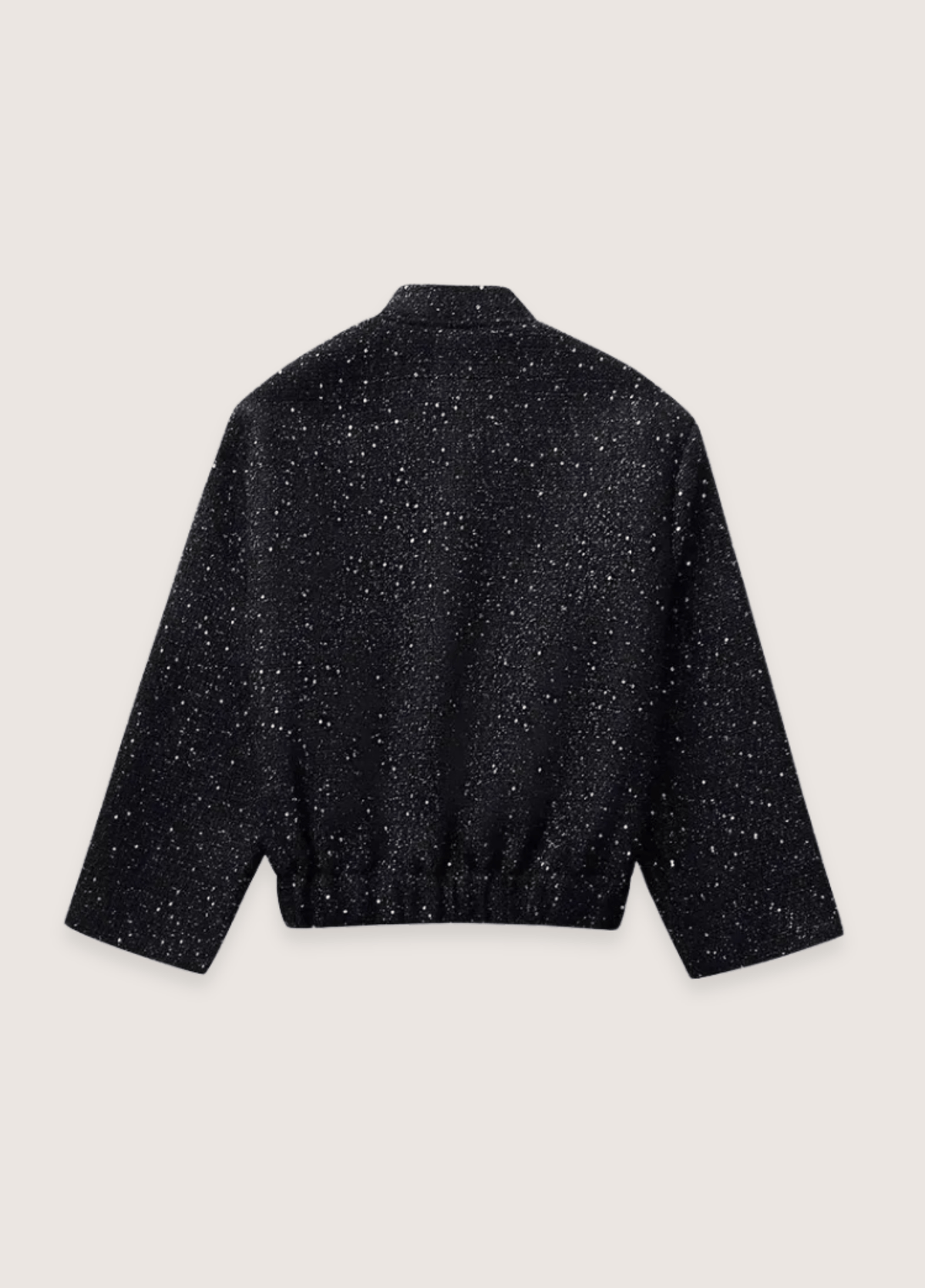 Veste kimono noir à paillettes | Kazemo