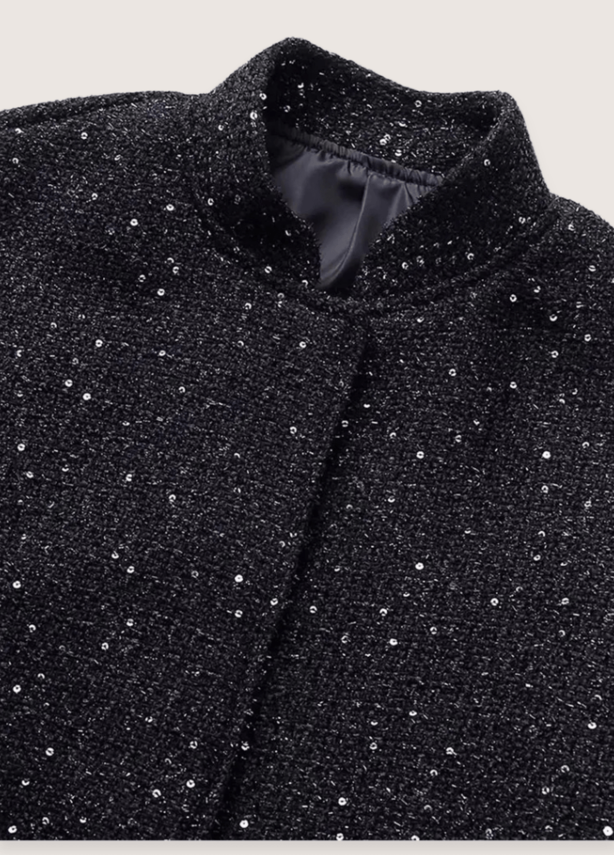 Veste kimono noir à paillettes | Kazemo