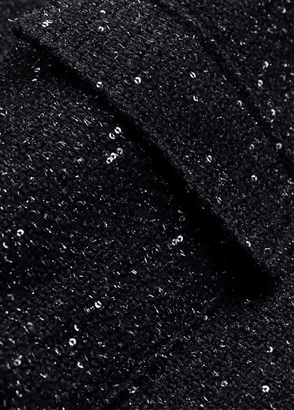 Veste kimono noir à paillettes | Kazemo