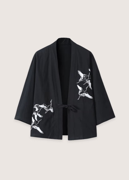 Veste kimono noire | Rinren