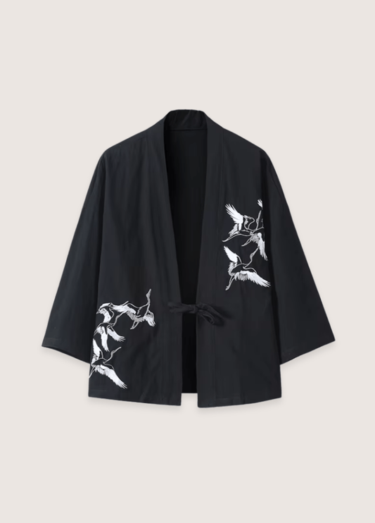 Veste kimono noire | Rinren