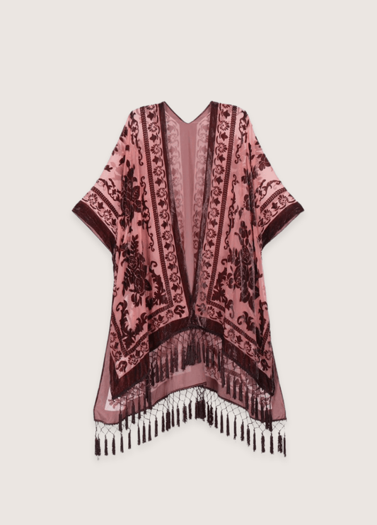Veste kimono rose pâle | Sorano